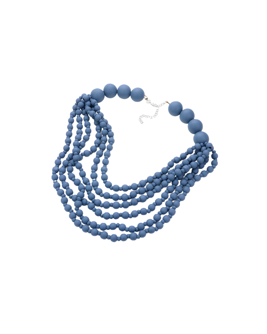 Multi Layer Wood Ball Necklace - Blue