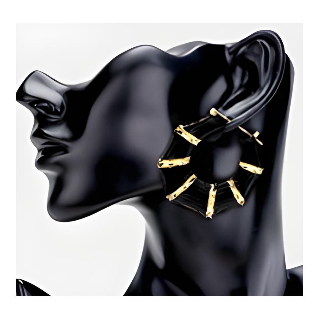 Bamboo Enamel Earrings