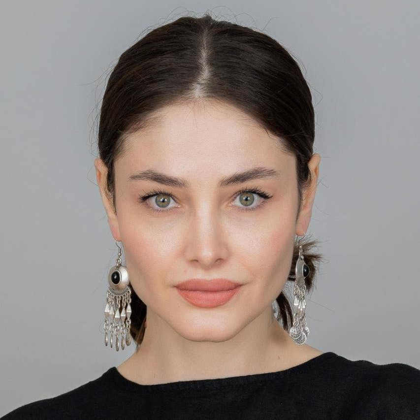 ZeyDor Bohemian Earrings with Black Stones 2196