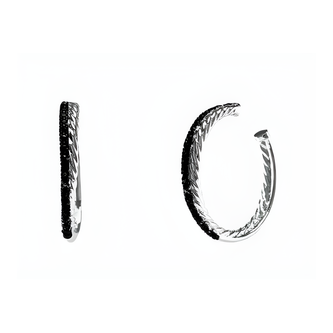 Black Cubic Zirconia Hoops