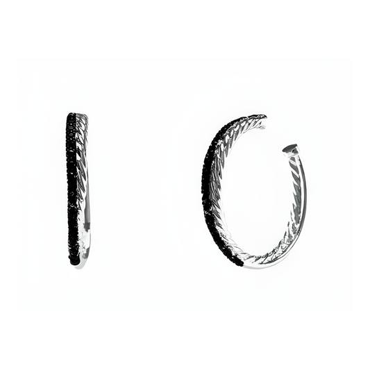 Black Cubic Zirconia Hoops