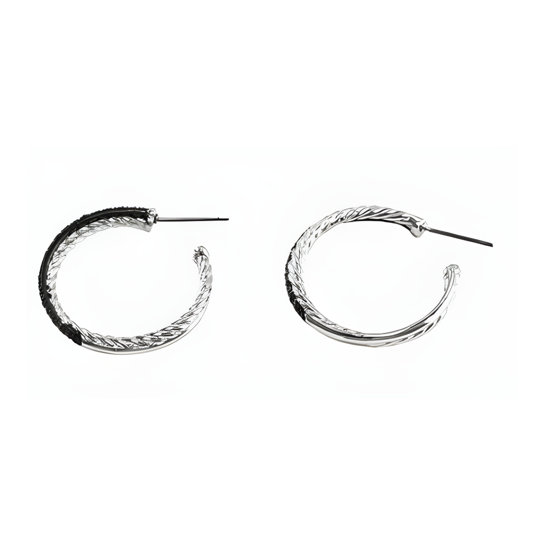 Black Cubic Zirconia Hoops