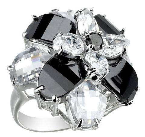 Crystal Floral Cocktail Ring