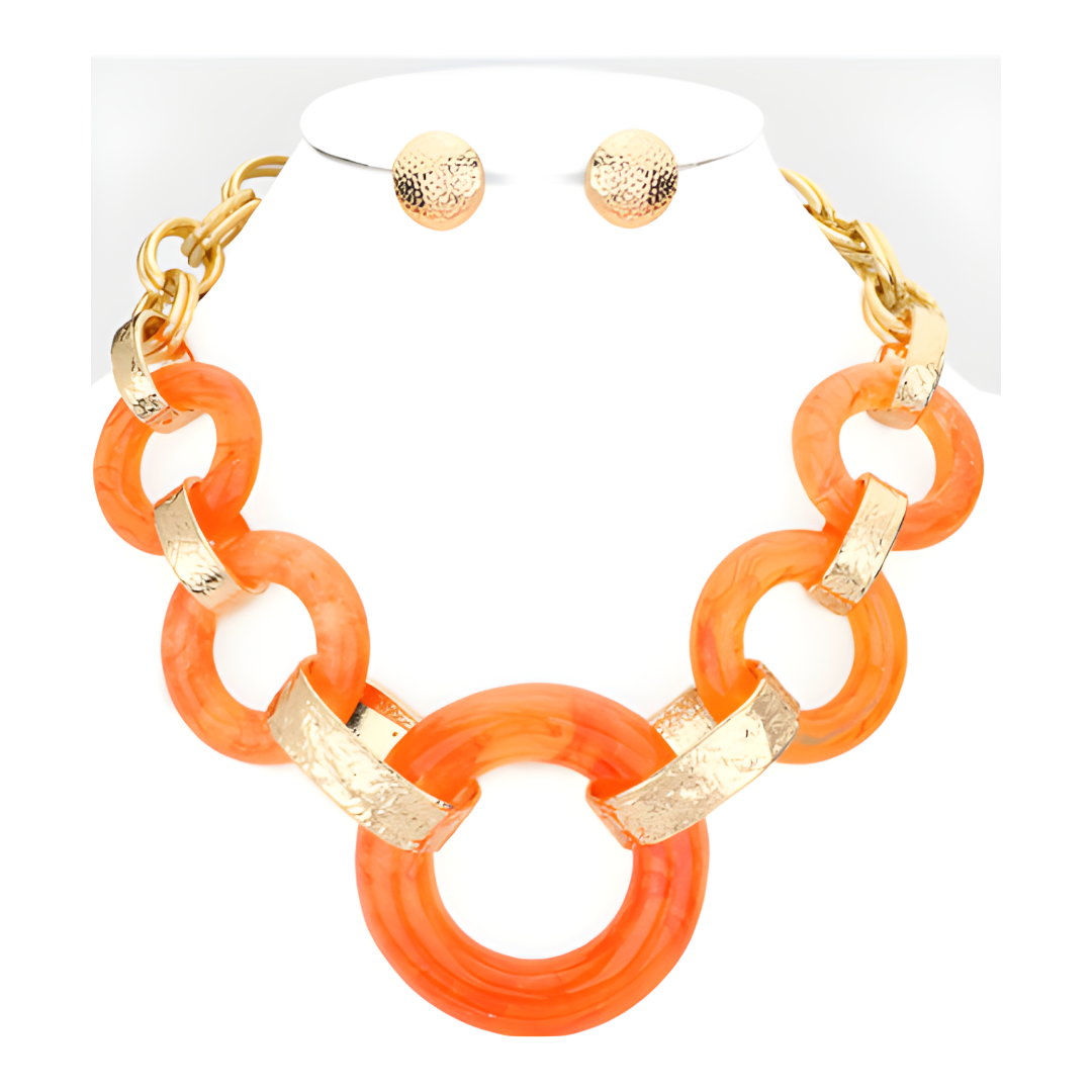 Acetate Circle Link Necklace