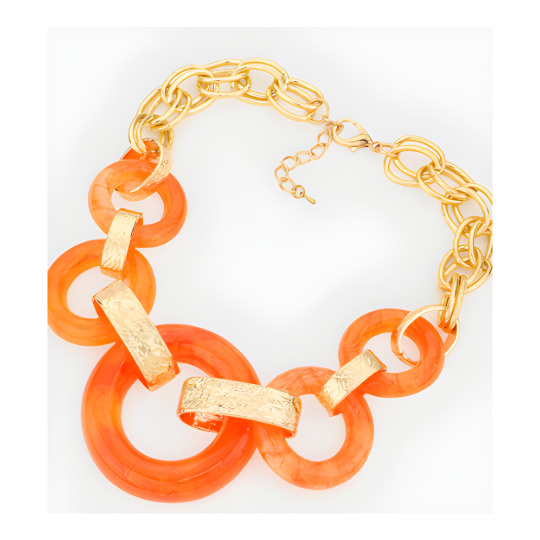 Acetate Circle Link Necklace