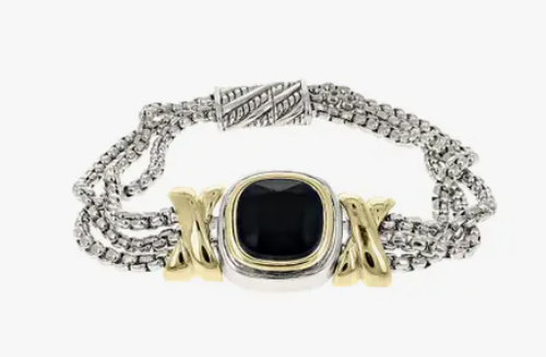 Square Crystal Multi Strand Bracelet