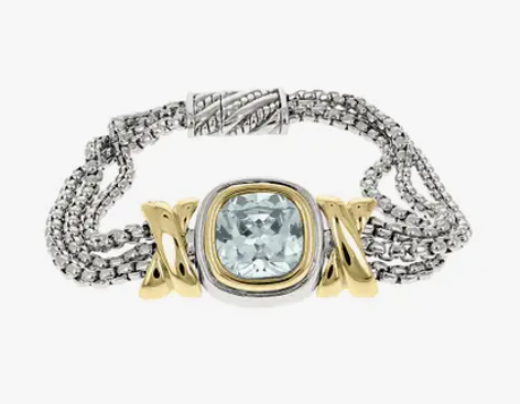 Square Crystal Multi Strand Bracelet