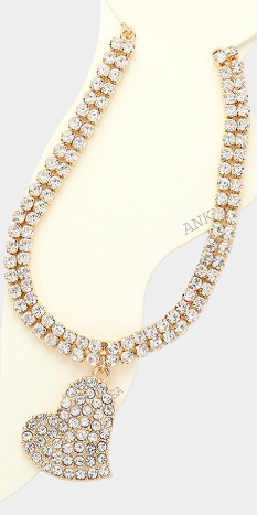 Heart Rhinestone Anklet