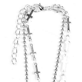 Cross and Rhinestone Anklet