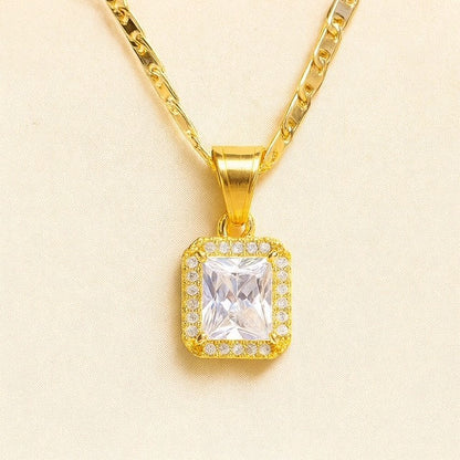 Pendant Necklace, 20-inch, Figaro Necklace, Gold Filled Jewelry