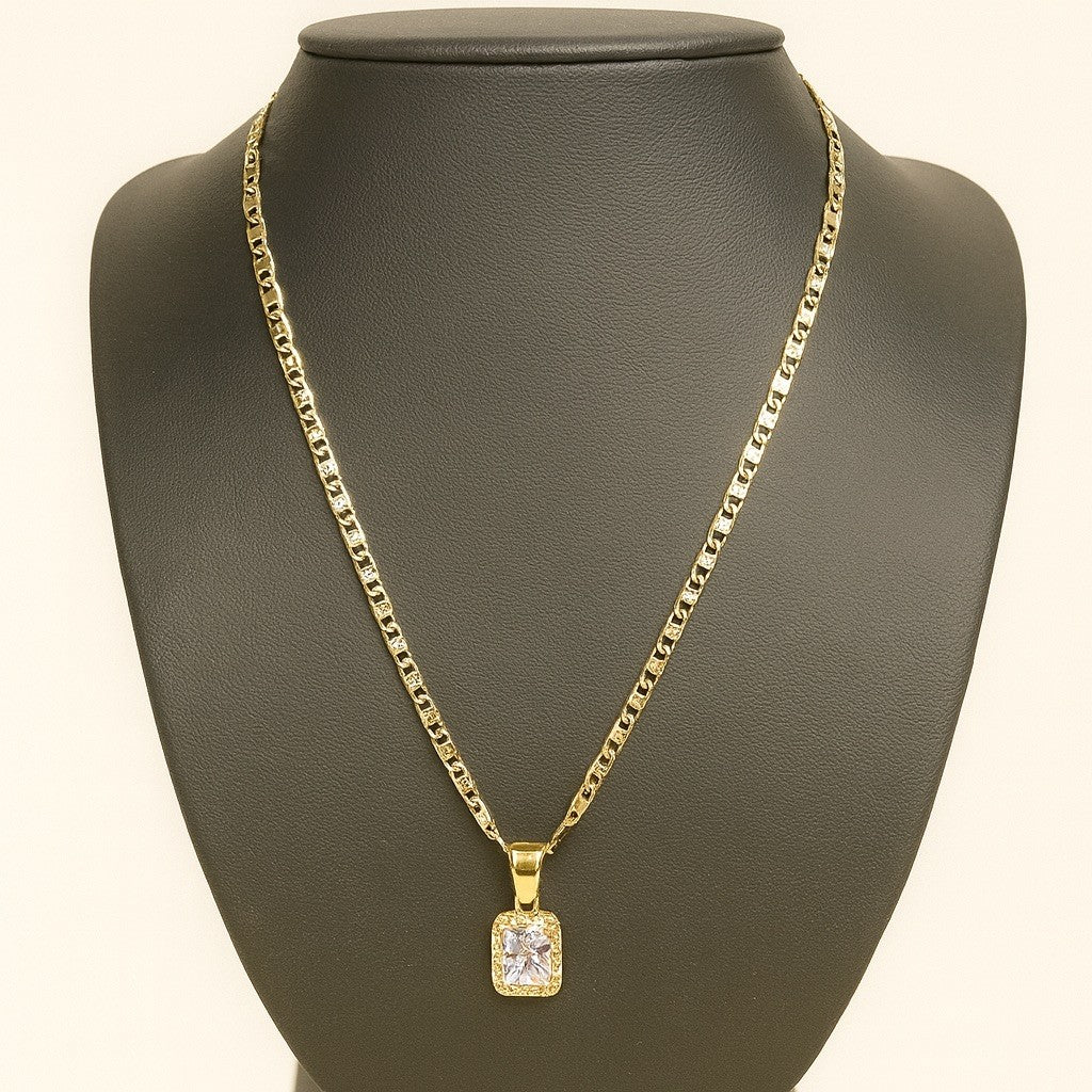 Pendant Necklace, 20-inch, Figaro Necklace, Gold Filled Jewelry