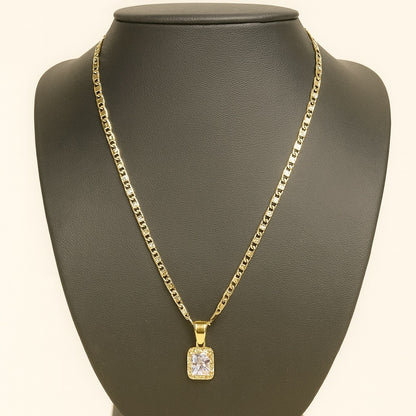 Pendant Necklace, 20-inch, Figaro Necklace, Gold Filled Jewelry