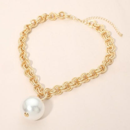 Chain Necklace Bold Pearl Necklace