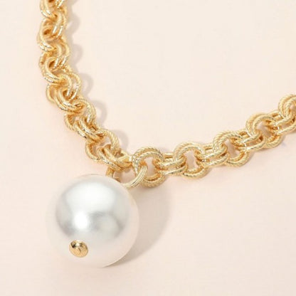 Chain Necklace Bold Pearl Necklace