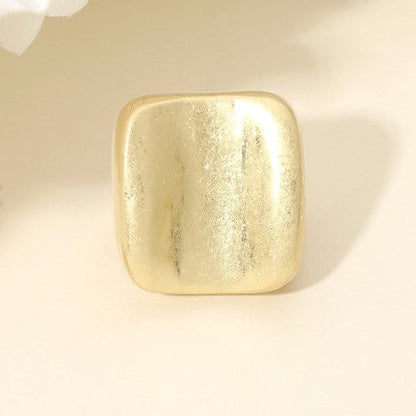 Square Bold Statement Ring Gold