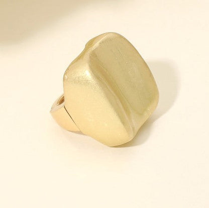 Square Bold Statement Ring Gold