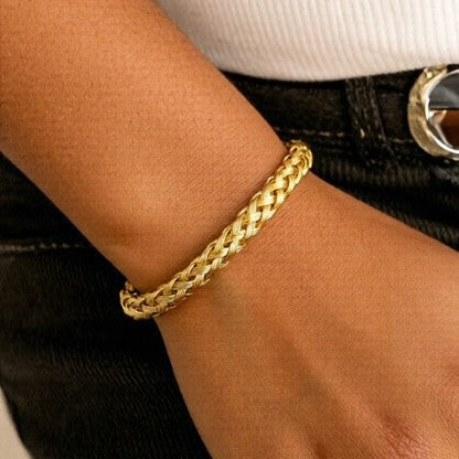 Chunky Braided Bangle, Gold-Filled & Tarnish Resistant