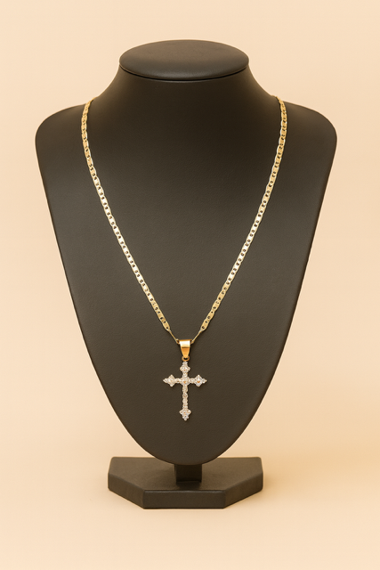 Pendant Necklace, 20-inch, Figaro Necklace, Gold Filled Jewelry