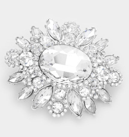 Flower Crystal Brooch