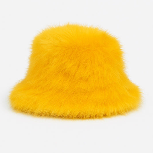 Fuzzy Bucket Hats - Mustard