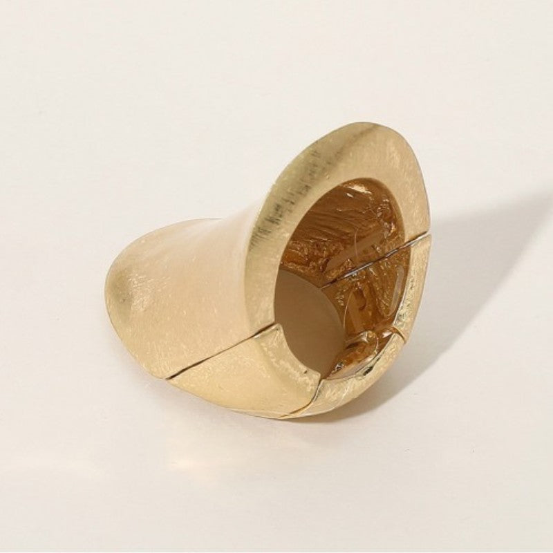 Gold Abstract Curve Statement Ring