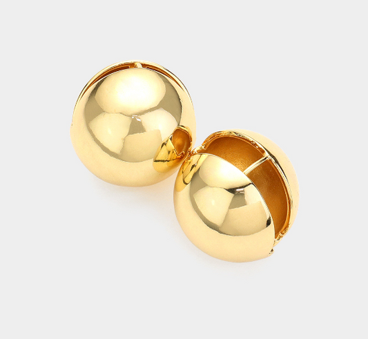 Gold Dipped Ball Hug Earring