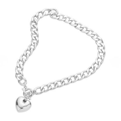 Heart Charm Toggle Chain Necklace