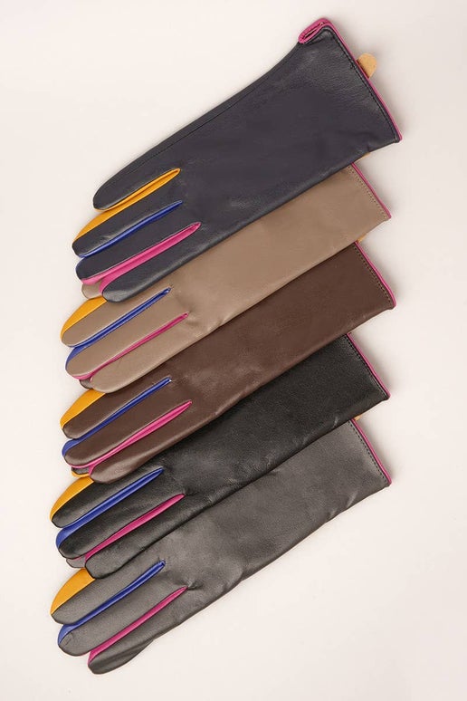 PU Leather Gloves - Color Inseam