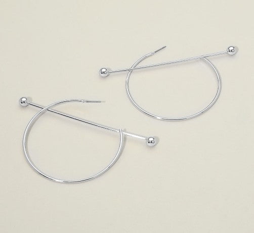 Bar Accent Hoops Silver