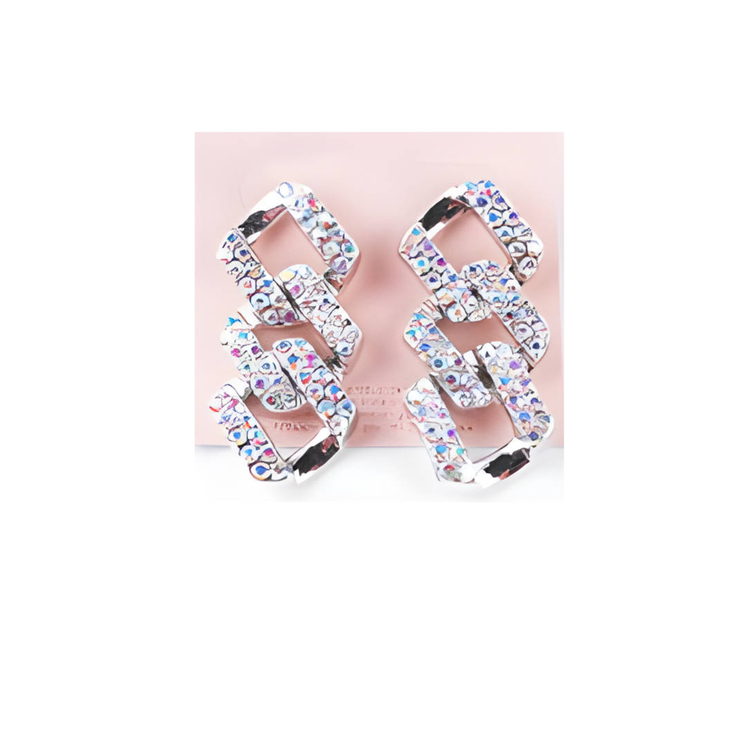 Rhinestone Chain Link Earring