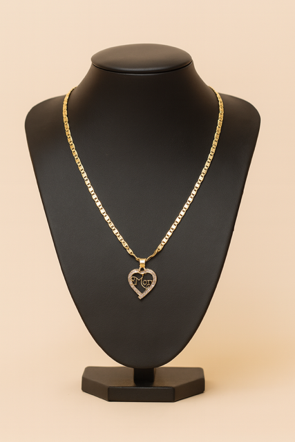 Pendant Necklace, 20-inch, Figaro Necklace, Gold Filled Jewelry