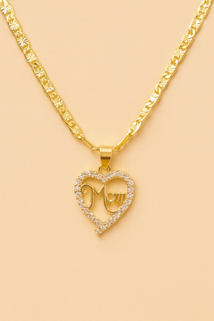 Pendant Necklace, 20-inch, Figaro Necklace, Gold Filled Jewelry