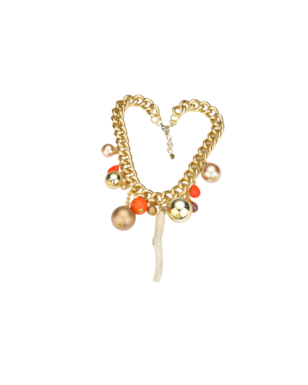 Ball Pearl Coral Statement Necklace