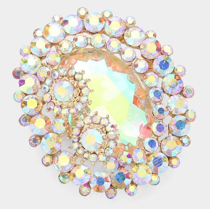 Oval Flower Brooch