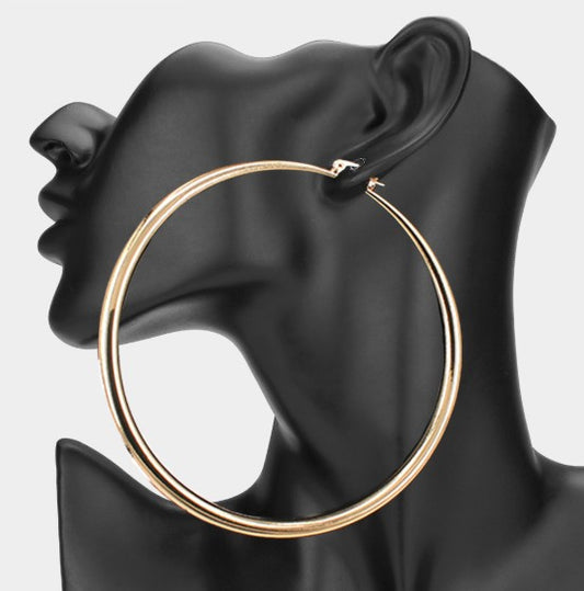 Oversized Metal Hoops - Gold
