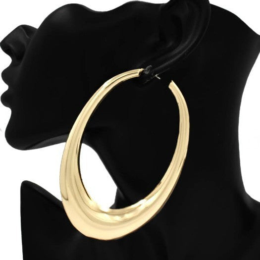 Oversized Oval Hoops Gold