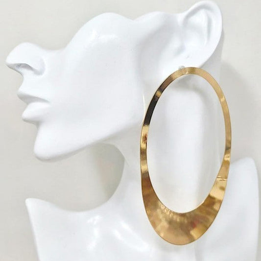 Oversized Open Oval Earrings Gold