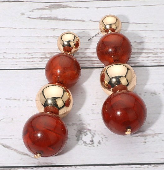 Resin Ball Drop Earrings