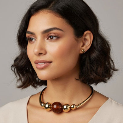 Resin Ball Statement Necklace