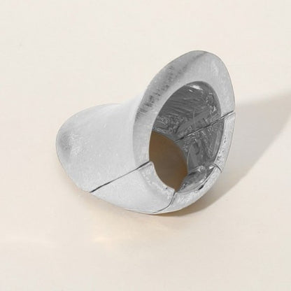 Silver Abstract Curve Statement Ring