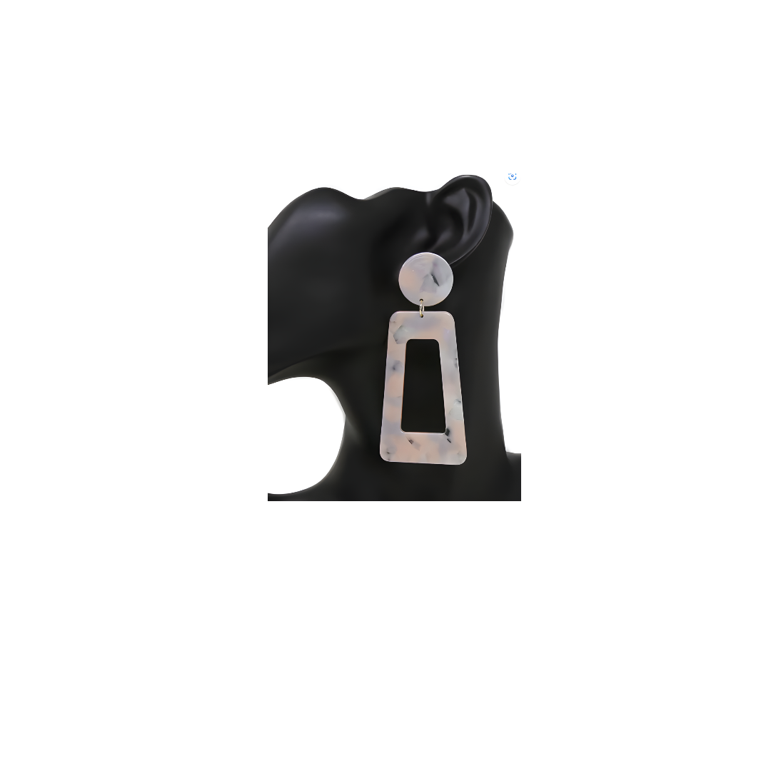 Marble Peach Trapezoid Earring