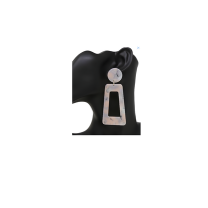 Marble Peach Trapezoid Earring