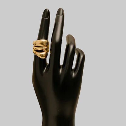 Abstract Bubble Ring, Brass, Tarnish-Resistant