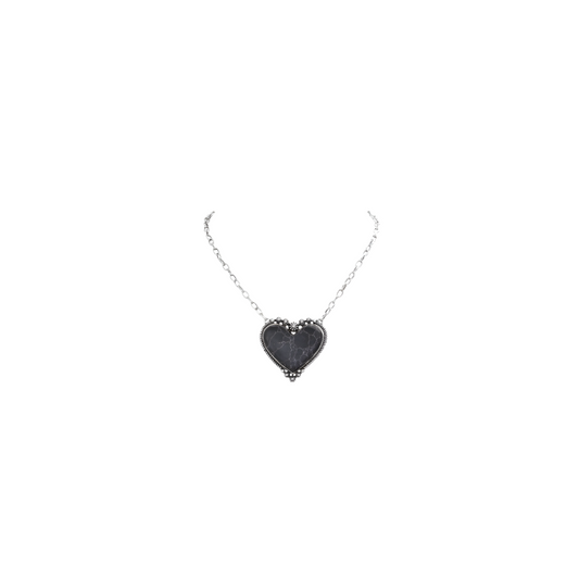 Natural Stone Heart Necklace