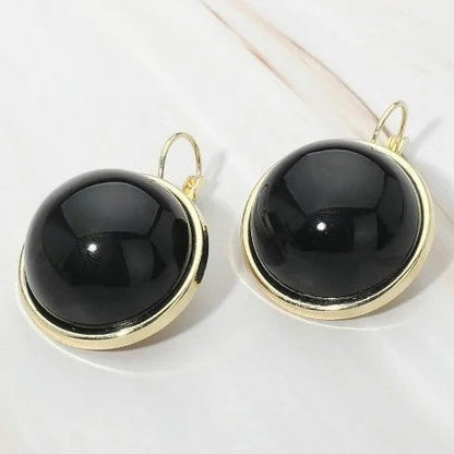 Black and Gold Dome Earrings