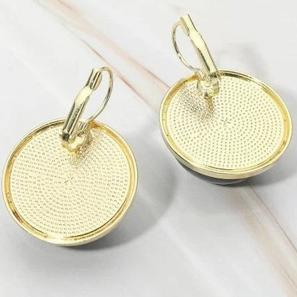 Black and Gold Dome Earrings