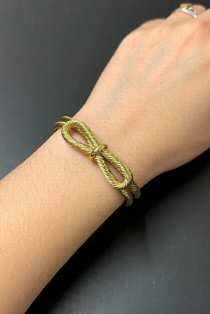 Bow Bangle Bracelet, Gold-FIlled & Tarnish Resistant