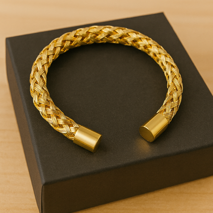 Chunky Braided Bangle, Gold-Filled & Tarnish Resistant
