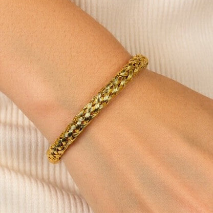 Chunky Braided Bangle, Gold-Filled & Tarnish Resistant