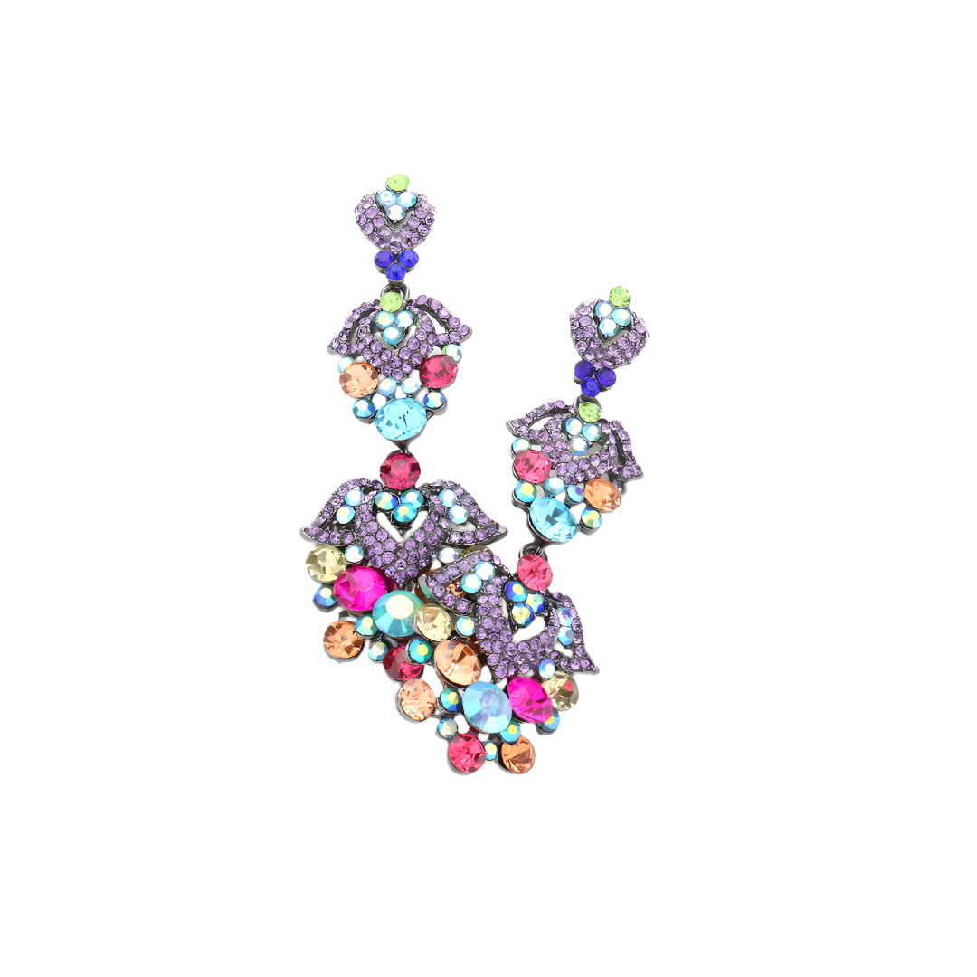 Bubble Crystal and Rhinestone Earrings